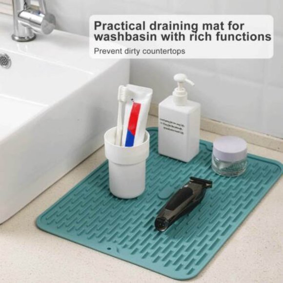 Silicone Durable Cushion Drying Mat For Kitchen Counter Draining Tableware - Picture 7 of 10